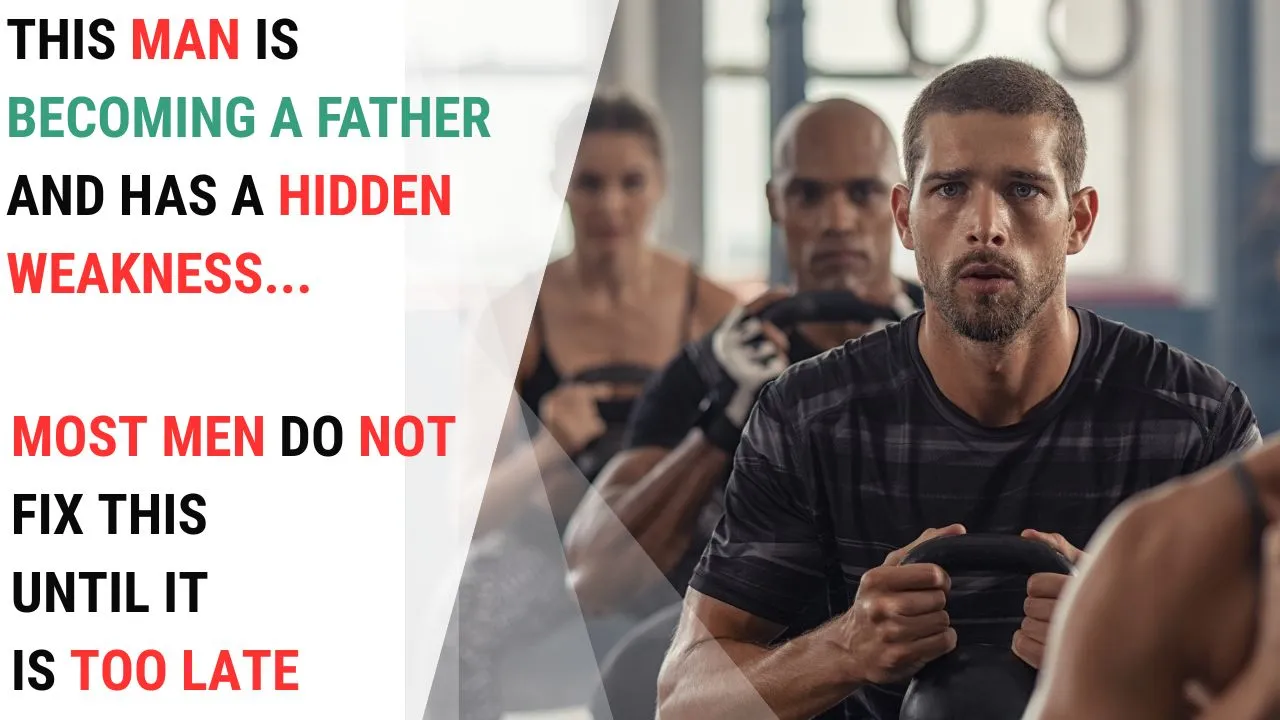 Father preparing for fatherhood with kettlebell training